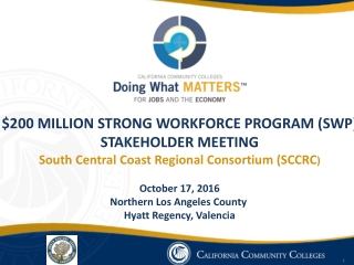 $200 MILLION STRONG WORKFORCE PROGRAM (SWP) STAKEHOLDER MEETING