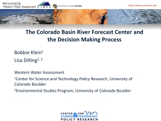 The Colorado Basin River Forecast Center and the Decision Making Process