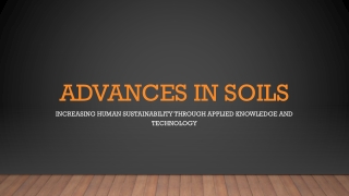 Advances in soils