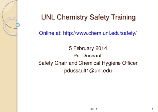 UNL Chemistry Safety Training