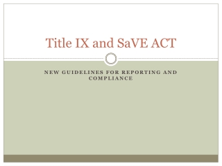 Title IX and SaVE ACT