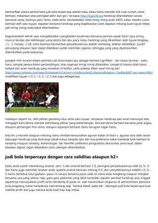 Judi Bola Terpercaya Di Indonesia