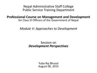 Nepal Administrative Staff College Public Service Training Department