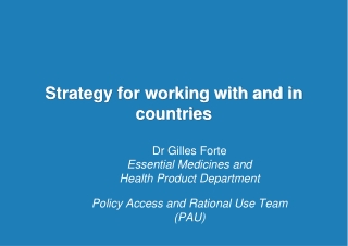 Strategy for working with and in countries