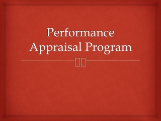 Performance Appraisal Program