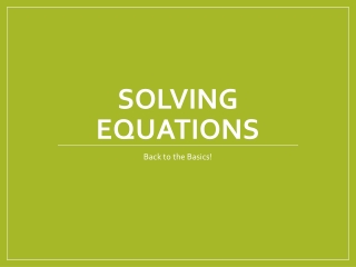 Solving Equations