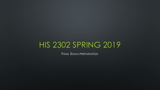 His 2302 Spring 2019