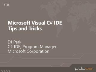 Microsoft Visual C# IDE Tips and Tricks