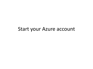 Start your Azure account