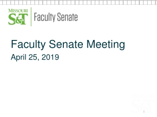Faculty Senate Meeting April 25, 2019