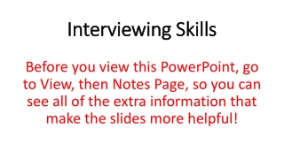 Interviewing Skills