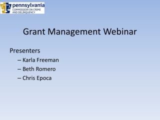 Grant Management Webinar