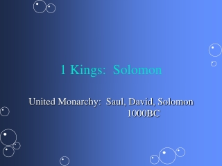 1 Kings: Solomon