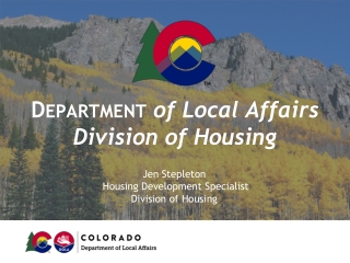 Department of Local Affairs Division of Housing