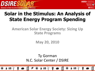 Solar in the Stimulus: An Analysis of State Energy Program Spending