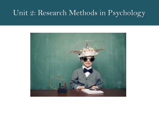 Unit 2: Research Methods in Psychology