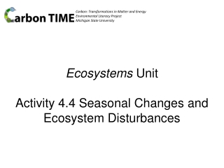 Ecosystems Unit Activity 4.4 Seasonal Changes and Ecosystem Disturbances