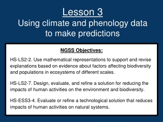 Lesson 3 Using climate and phenology data to make predictions