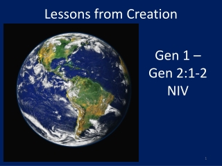 Lessons from Creation