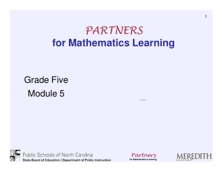 Partners for Mathematics Learning