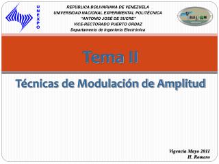 Tema II Técnicas de Modulación de Amplitud