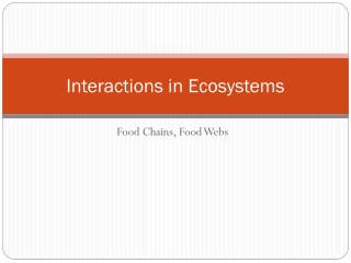 Interactions in Ecosystems