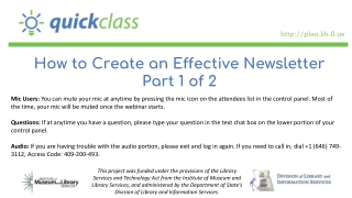 How to Create an Effective Newsletter Part 1 of 2