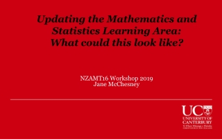 Updating the Mathematics and Statistics Learning Area: What could this look like?