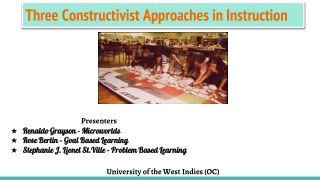 Three Constructivist Approaches in Instruction