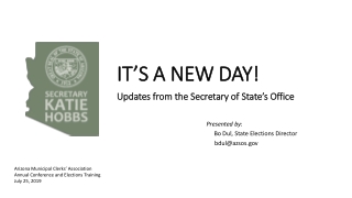 IT’S A NEW DAY! Updates from the Secretary of State’s Office