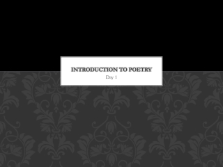 Introduction to Poetry