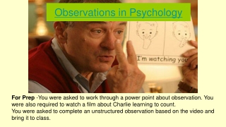 Observations in Psychology