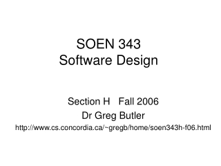 SOEN 343 Software Design