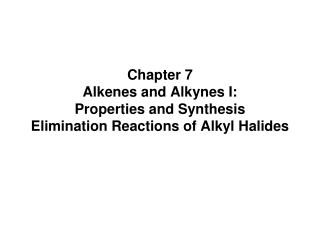 Chapter 7 Alkenes and Alkynes I: Properties and Synthesis Elimination Reactions of Alkyl Halides