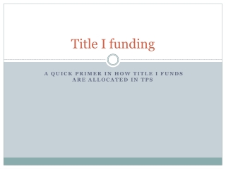 Title I funding