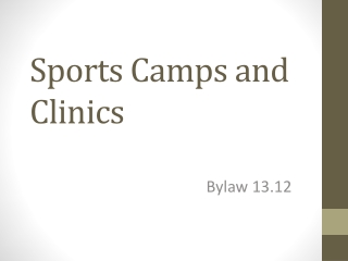 Sports Camps and Clinics