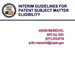 INTERIM GUIDELINES FOR PATENT SUBJECT MATTER ELIGIBILITY