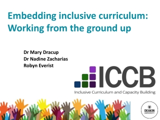 Embedding in c lusive curriculum: Working from the ground up