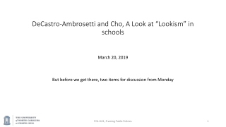 DeCastro-Ambrosetti and Cho, A Look at “Lookism” in schools