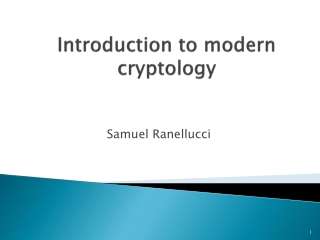 Introduction to modern cryptology