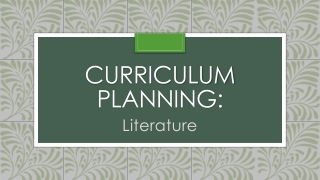 Curriculum planning: