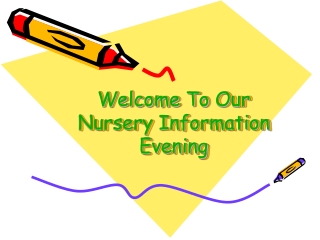 Welcome To O ur Nursery Information Evening