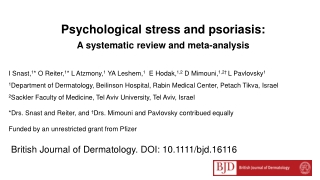 Psychological stress and psoriasis: A systematic review and meta-analysis