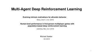 Multi-Agent Deep Reinforcement Learning