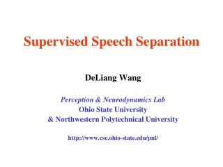 Supervised Speech Separation