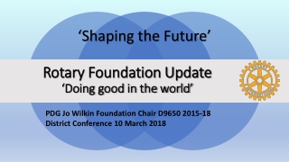 Rotary Foundation Update ‘Doing good in the world’