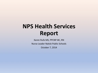 NPS Health Services Report