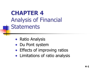 CHAPTER 4 Analysis of Financial Statements