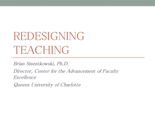 Redesigning Teaching