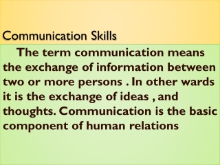 Communication Skills